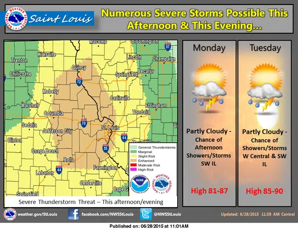 Severe Weather possible this afternoon and tonight 