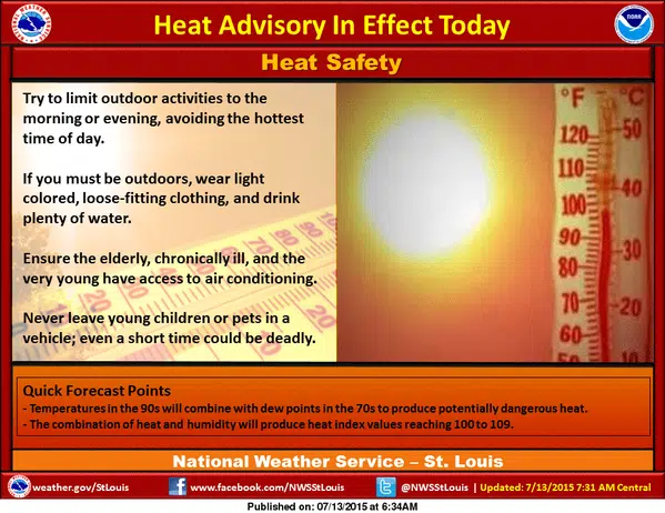 Heat Safety Tips from the National Weather Service 