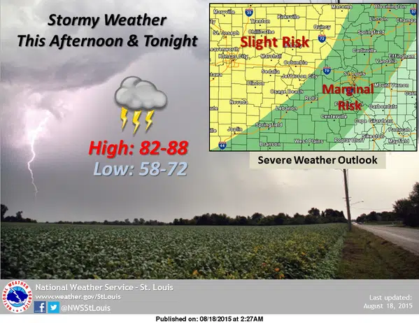 Area could see some strong to severe storms tonight 