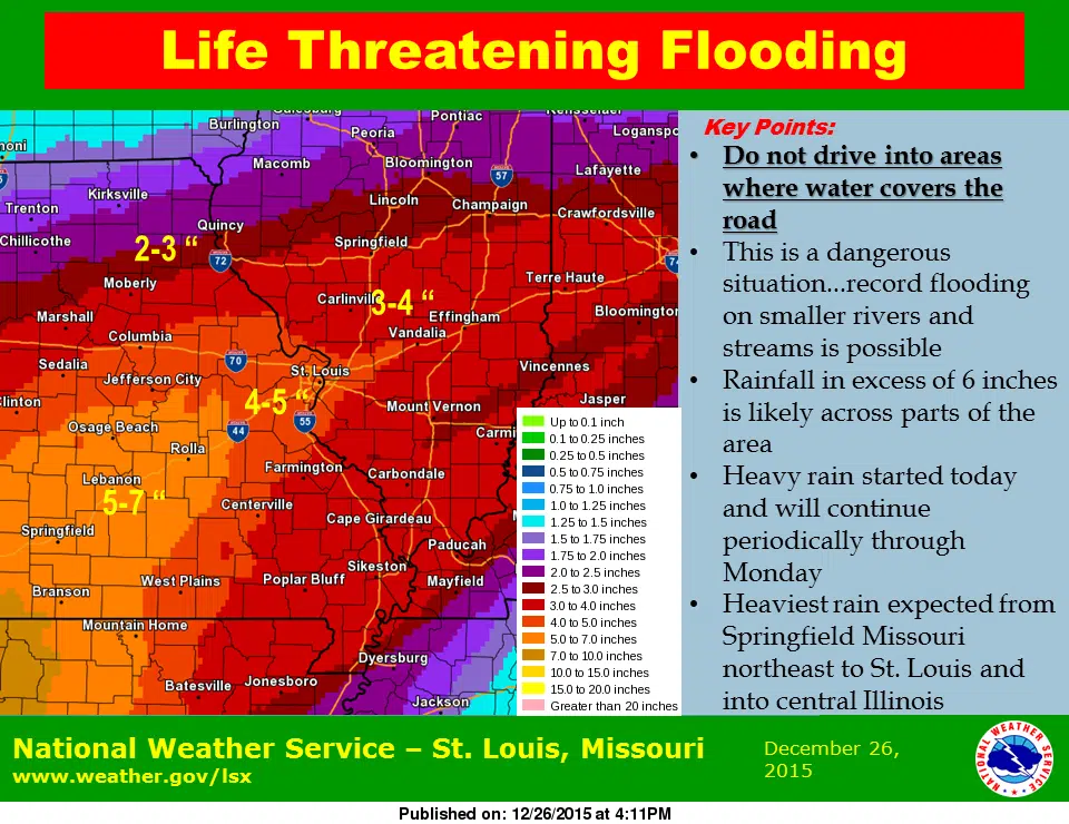 Update from NWS in St. Louis on rainfall amounts