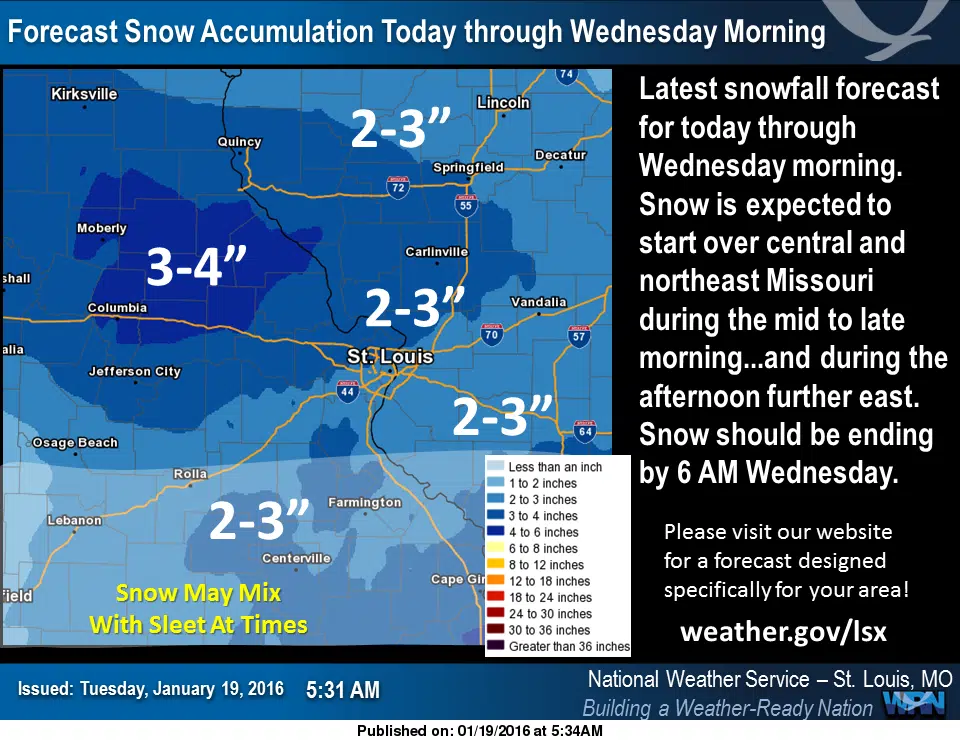 Snow on the way tonight, area under a Winter Weather Advisory beginning at 6 pm 
