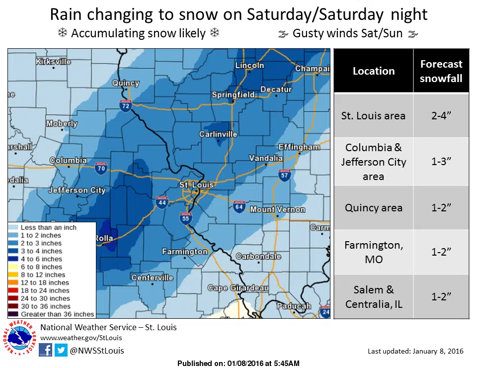 Snow on the way for Saturday evening/night 