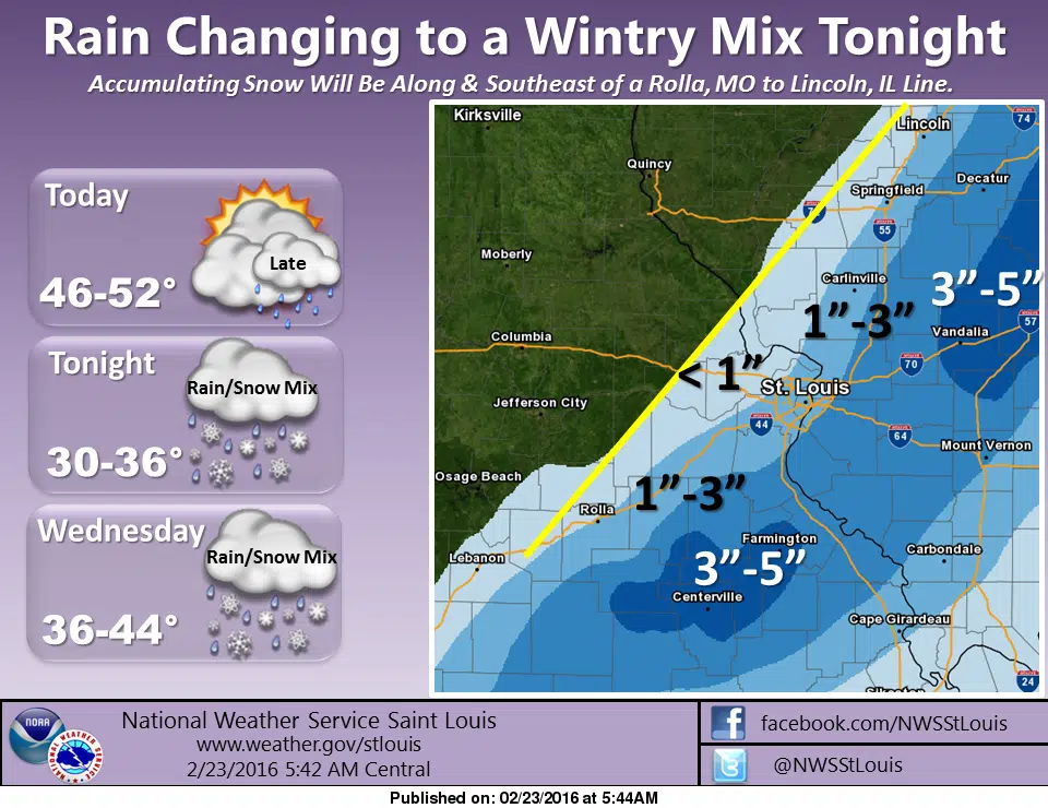 Snow on the way on Wednesday--Looks like 2 to 4 inches for our area 