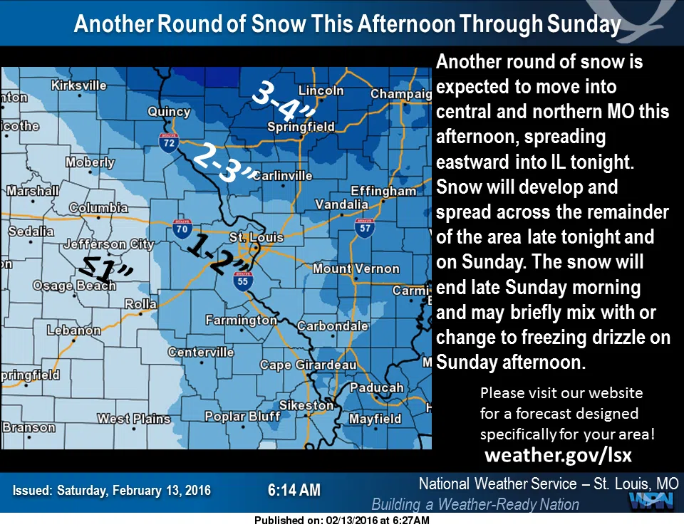Winter Weather Advisory from midnight tonight to 6 pm Sunday 