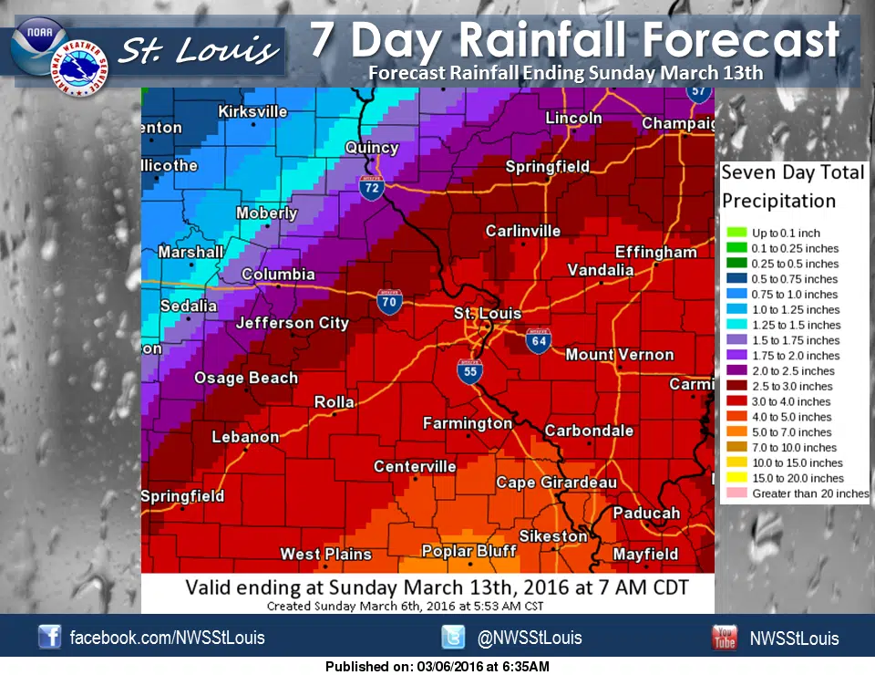 Heavy Rain on the way---NWS calling for 3 to 4 inches in Fayette Co over next 7 days