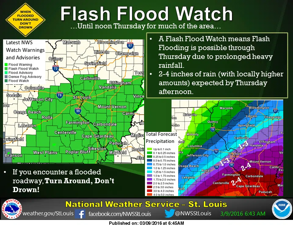 Flash Flood Watch until noon Thursday 