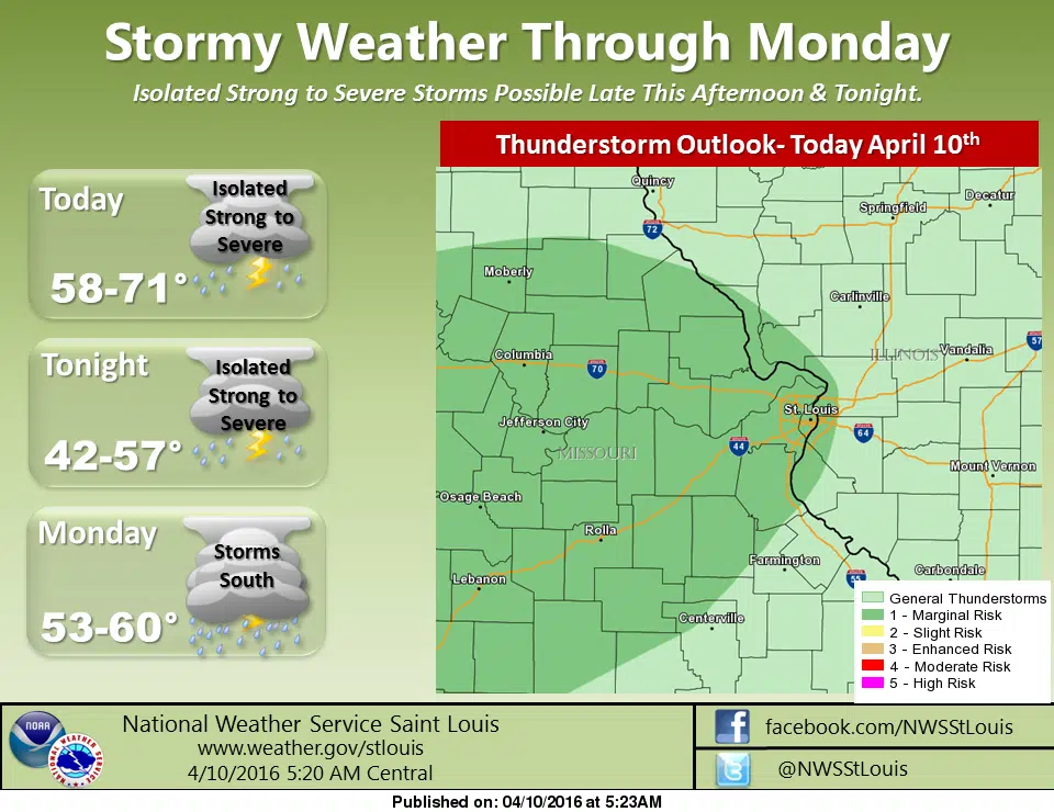 Showers and Storms likely for today and tonight 