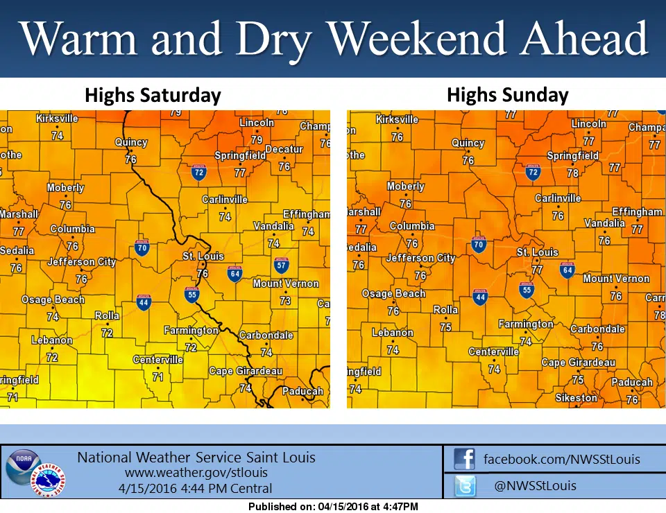 Warm and Dry Weekend 