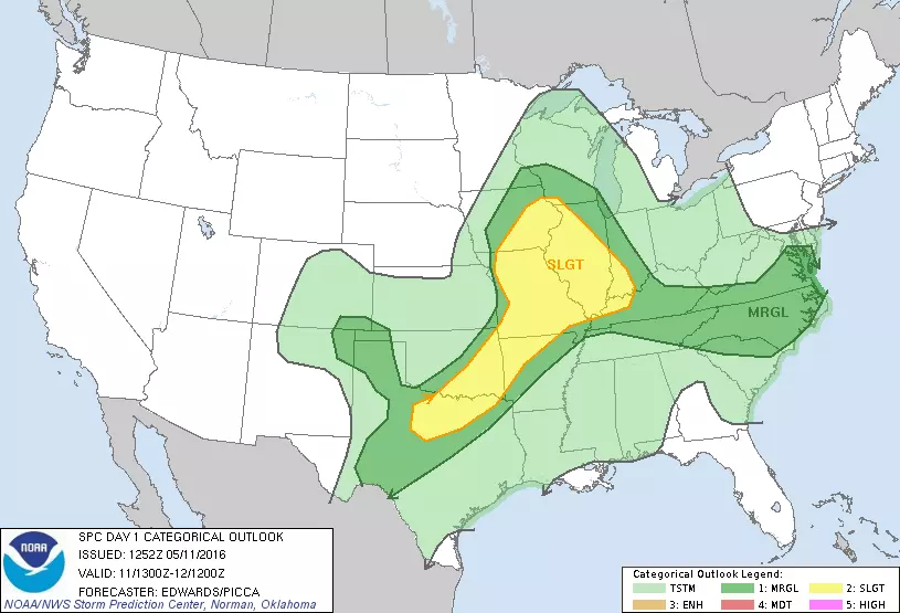 NWS Storm Prediction Center-Severe Weather is possible over the area 