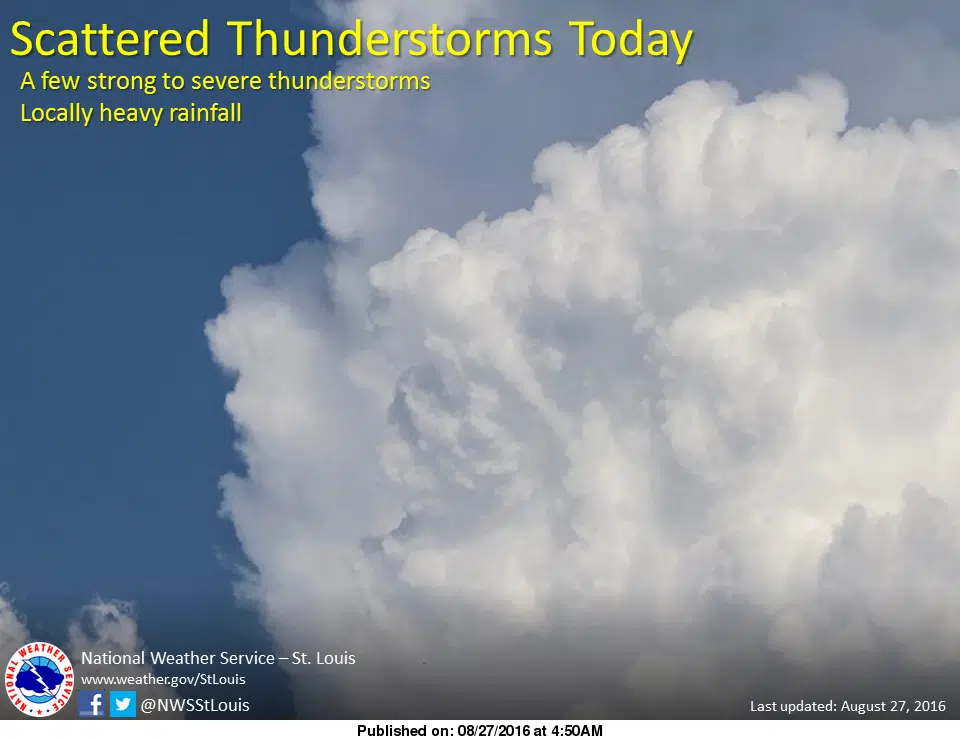 Chance of storms again today--again a chance of a strong to severe storm in the area 