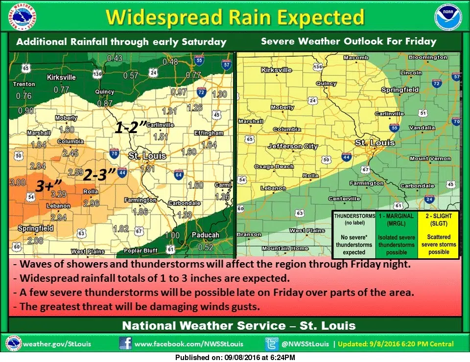More information on Heavy Rain and Storms today and tonight 