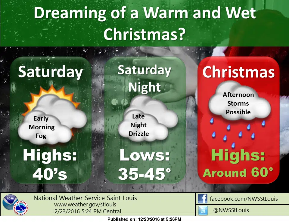 Fog this morning, then cloudy and mild for Christmas Eve 