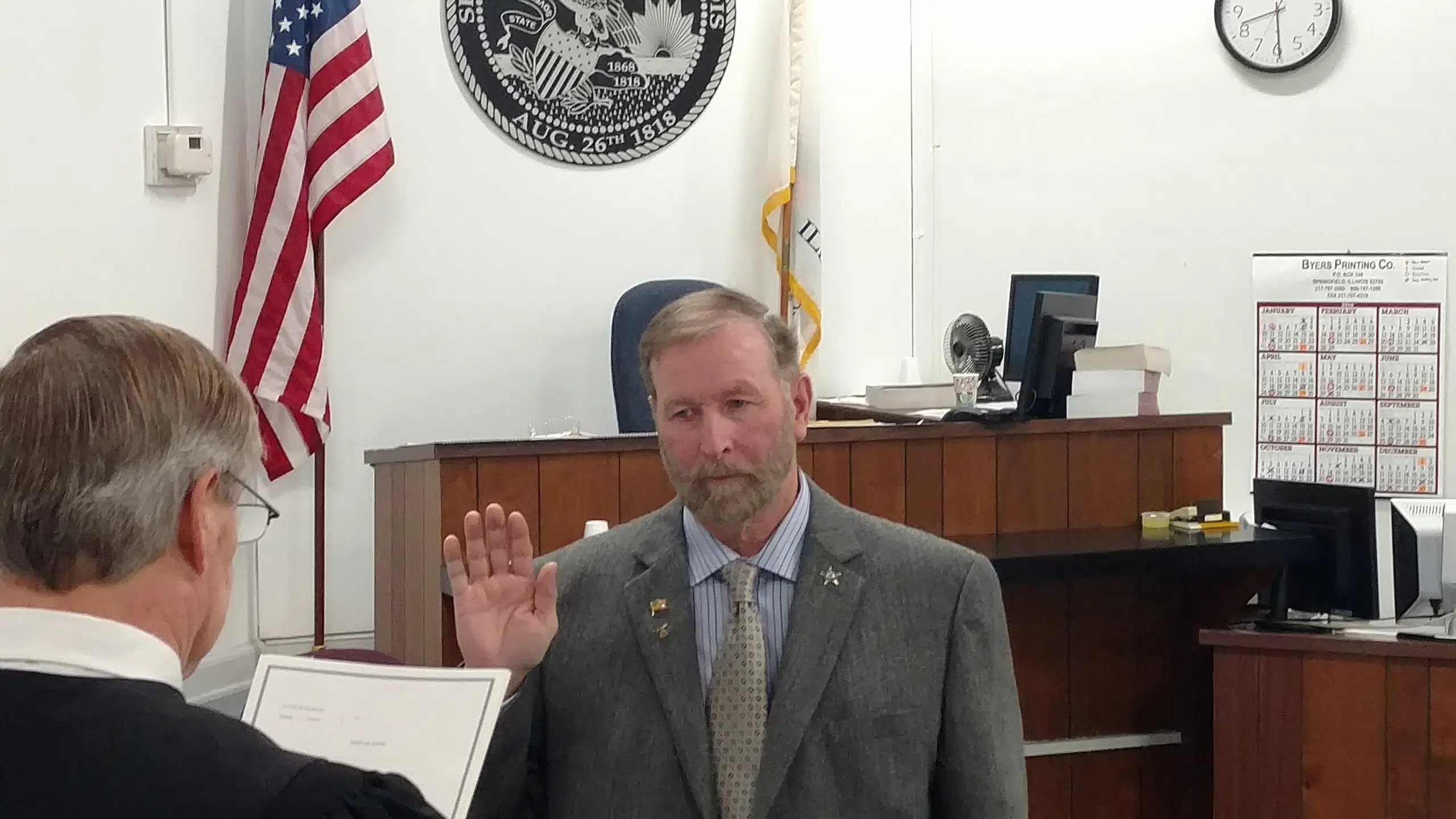 Bruce Bowen sworn in for 5th term as Fayette County Coroner 