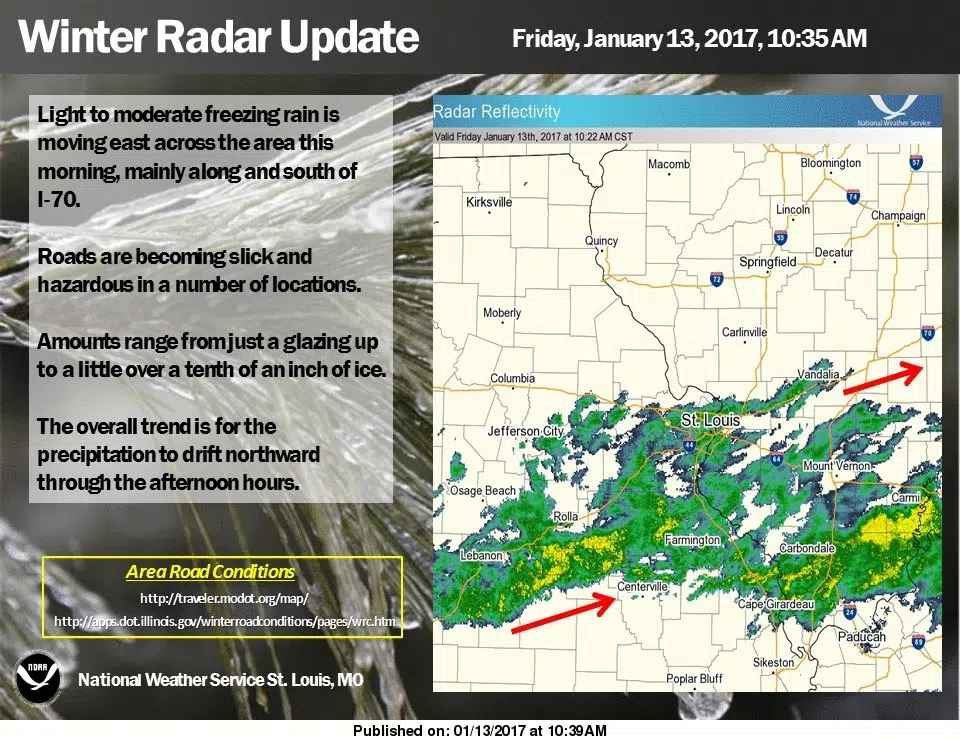 Freezing rain has arrived in Fayette Co---latest update from the NWS 