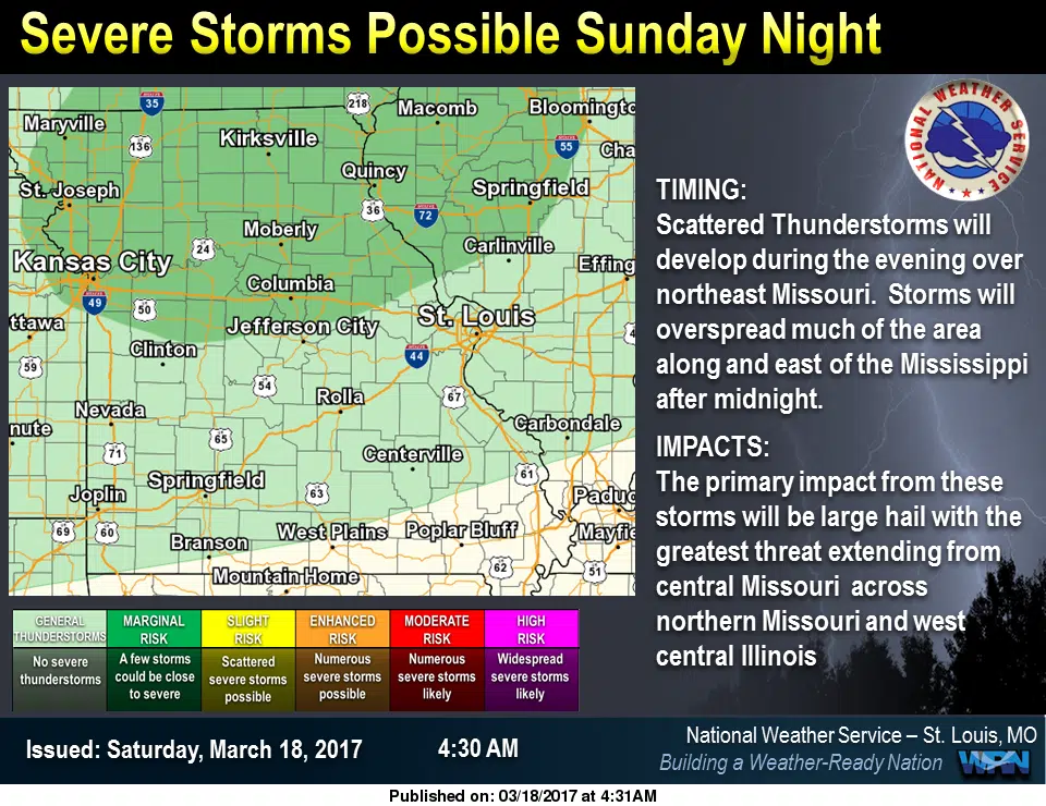 Mild for Saturday & Sunday, chance of storms on Sunday night  