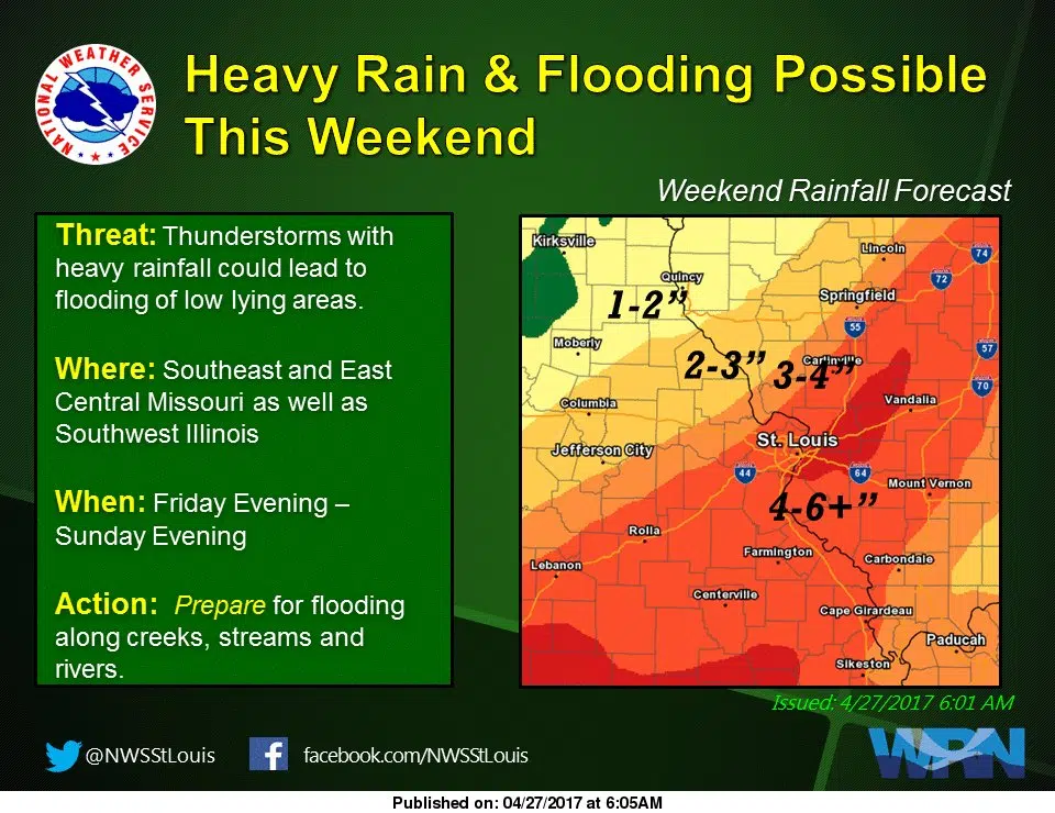 Heavy Rains on the Way for the Weekend, 4 to 6 inches for our area 