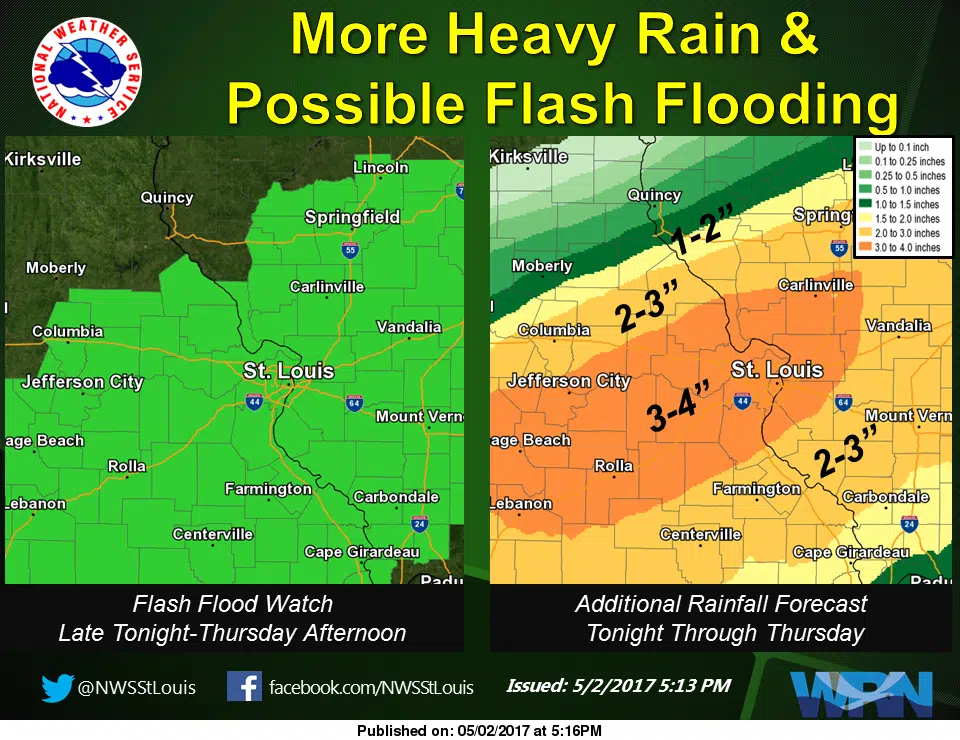 Rain today and Thursday, could see 2 to 3 inches of rain 