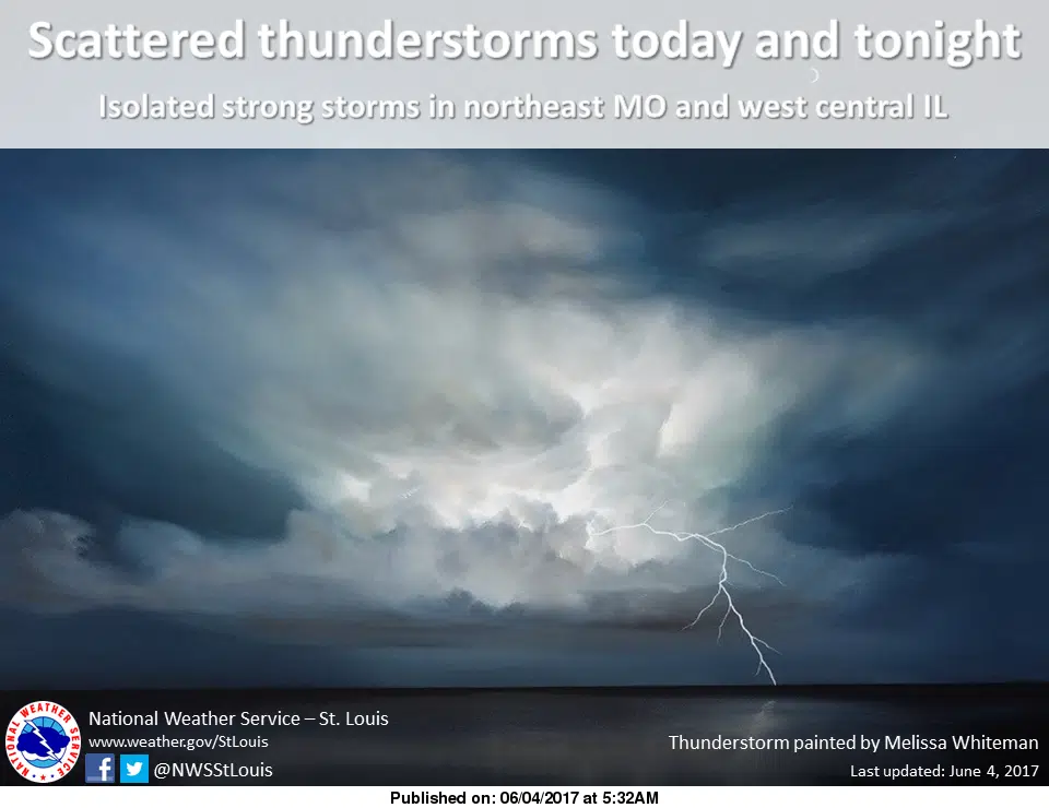 Chance of Showers and Thunderstorms for today and tonight 