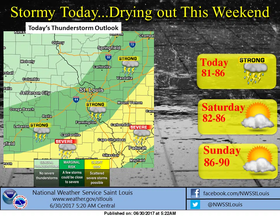 Strong to severe storms possible around the area today 