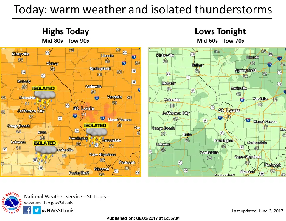 Warm and Dry for Saturday, Chance of Storms Sunday 
