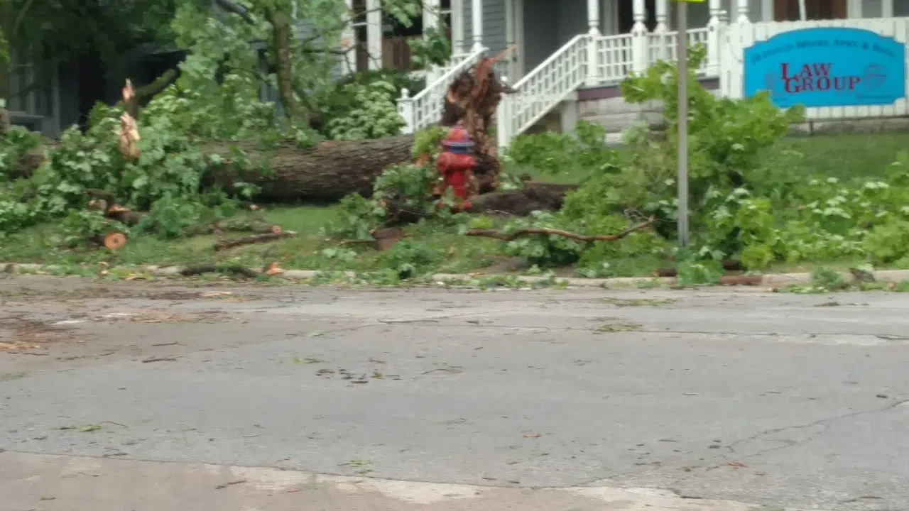 Clean Up continues today after powerful Sunday morning storm 