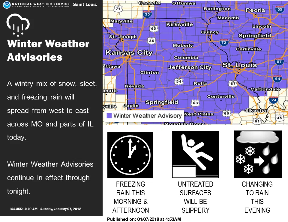 Winter Weather Advisory now in effect from noon today to midnight 