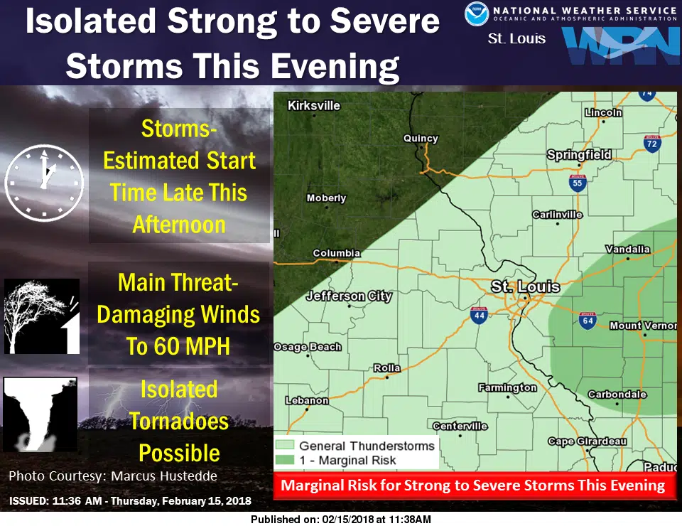 Strong to Severe Storms possible this evening 