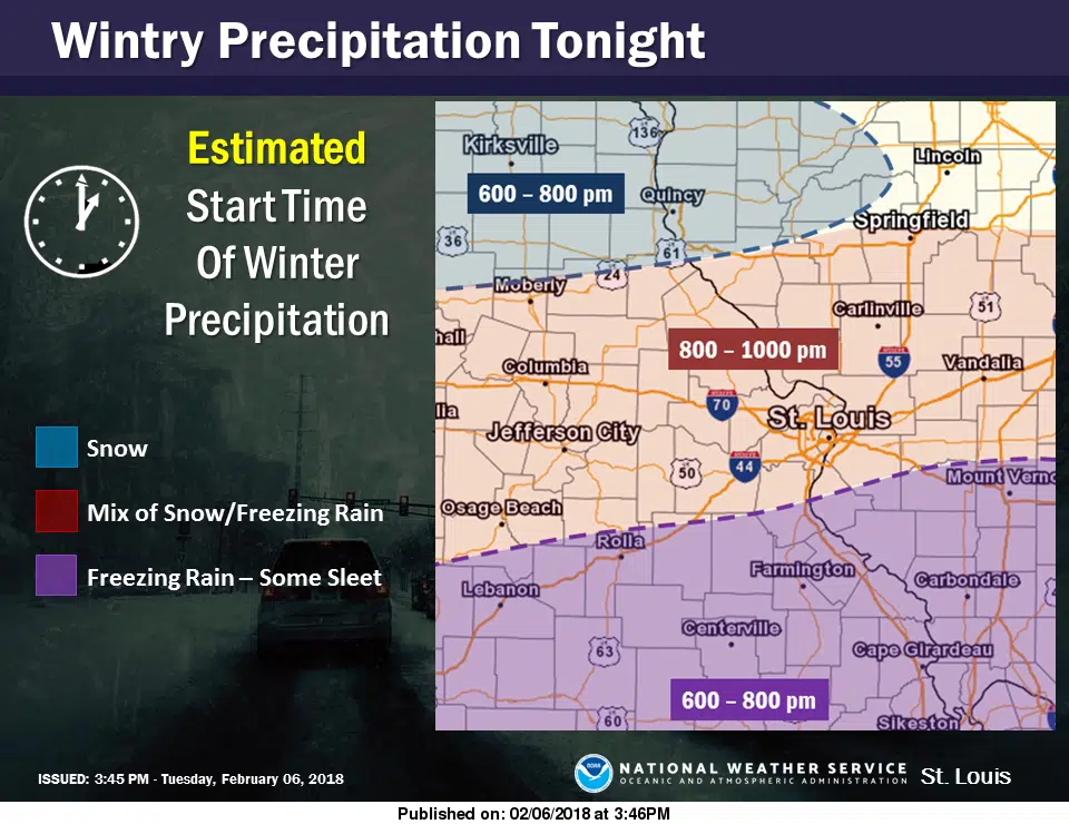 NWS-Winter Precip should start for this area between 8 pm & 10 pm 