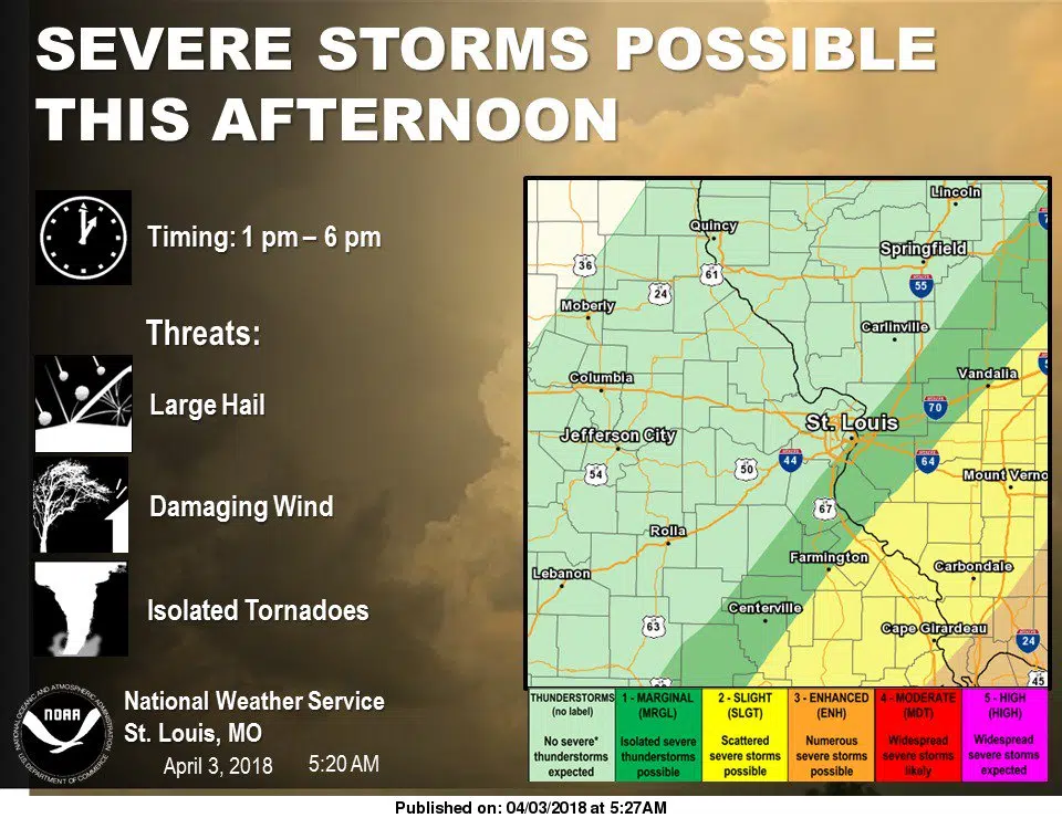Severe Storms are Possible this afternoon/evening 