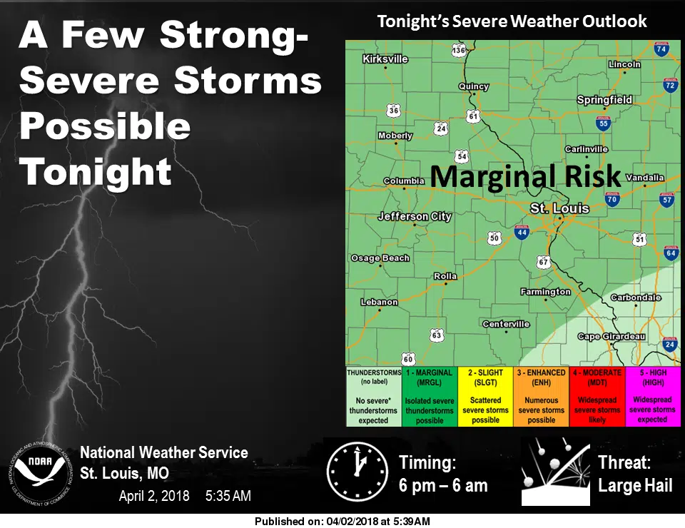After Easter Snow, Severe Storms now possible Tonight 