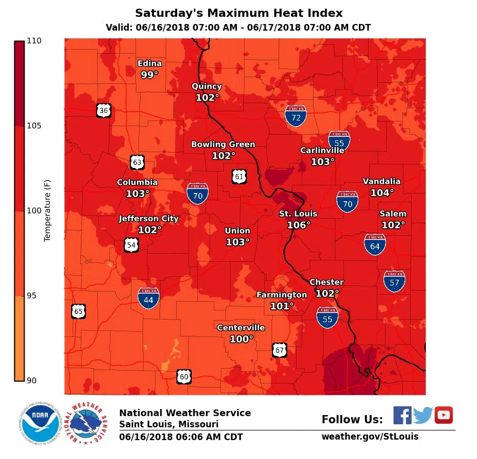 Heat Advisory remains in effect today