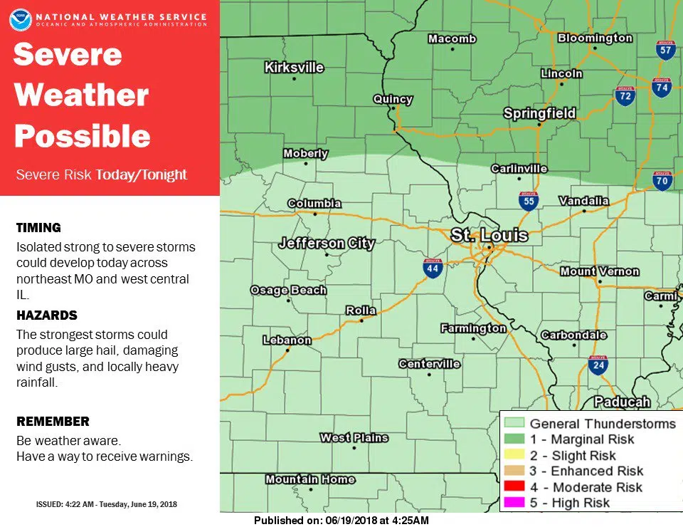 A few strong to severe storms are possible today & tonight 