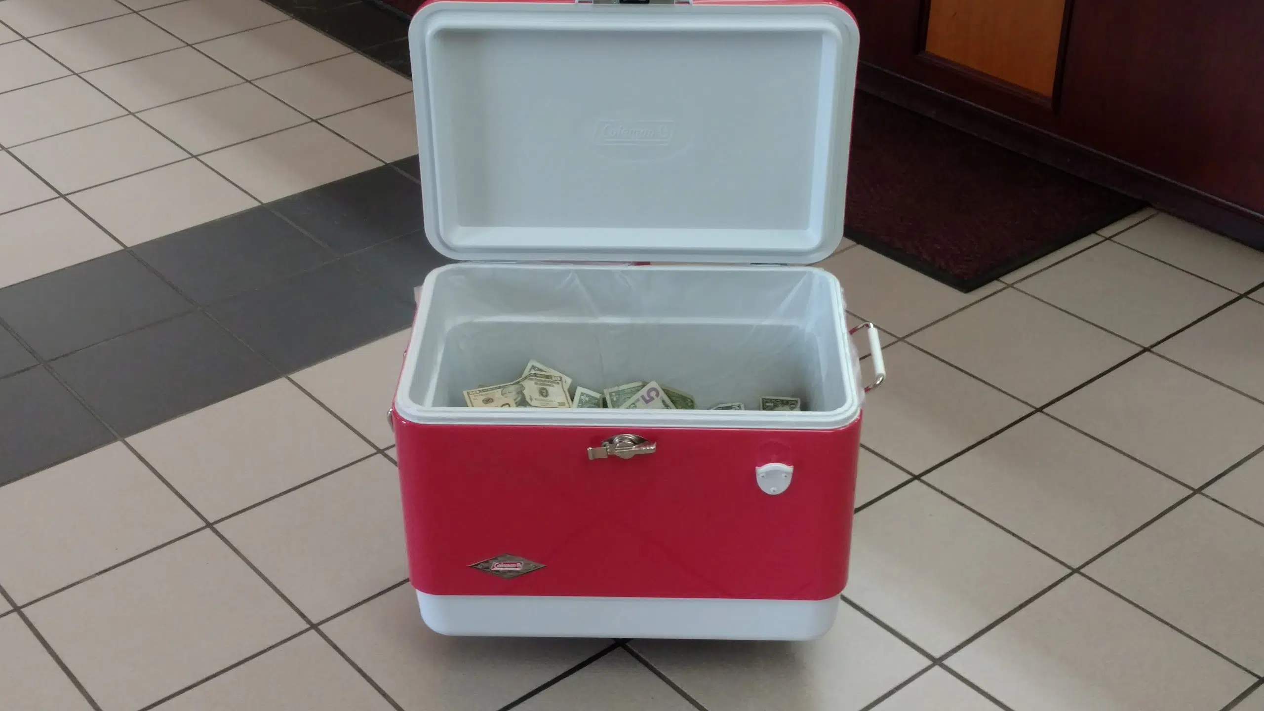 107 Pounds of Cash Update-----Money is now counted and in our Prize Cooler 