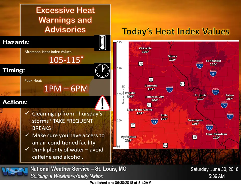 Extreme Heat & Humidity remains with us today, Warning from State Climatologist about Dangers of Heat