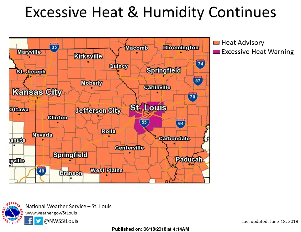 Heat Advisory now in effect until 8 pm Tuesday 
