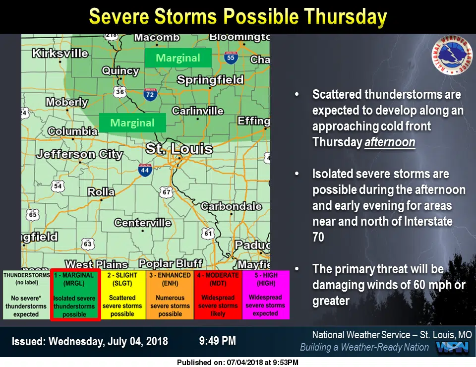 Severe Storms are possible for this afternoon/evening 