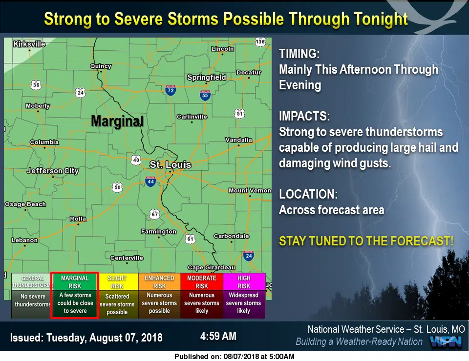 Strong to Severe Storms are possible thru tonight 