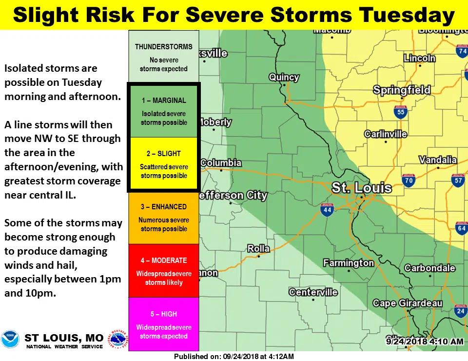 Showers & Storms today and tonight, severe storms possible on Tuesday 