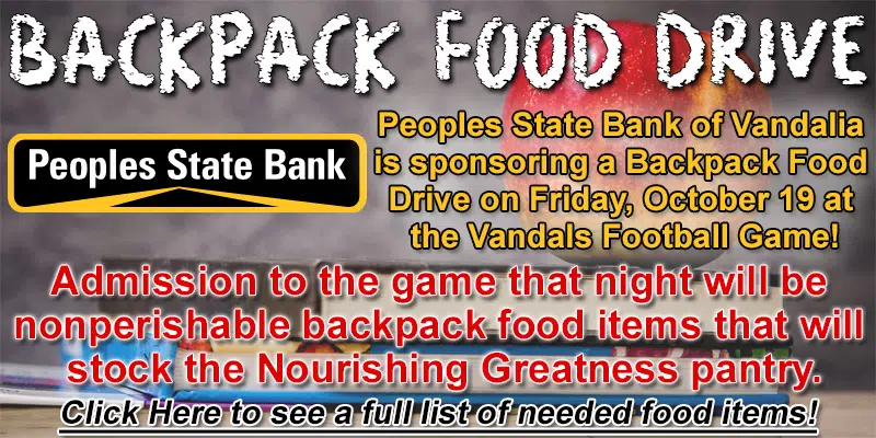 Peoples State Bank Backpack Food Drive