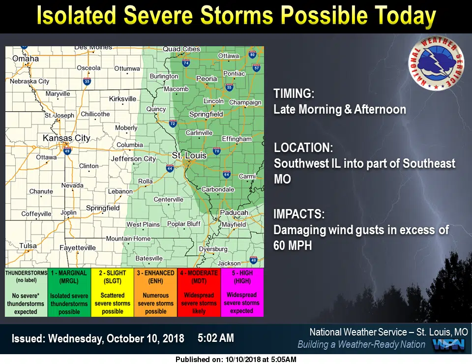 Isolated Severe Storms possible today, much cooler temps to follow 