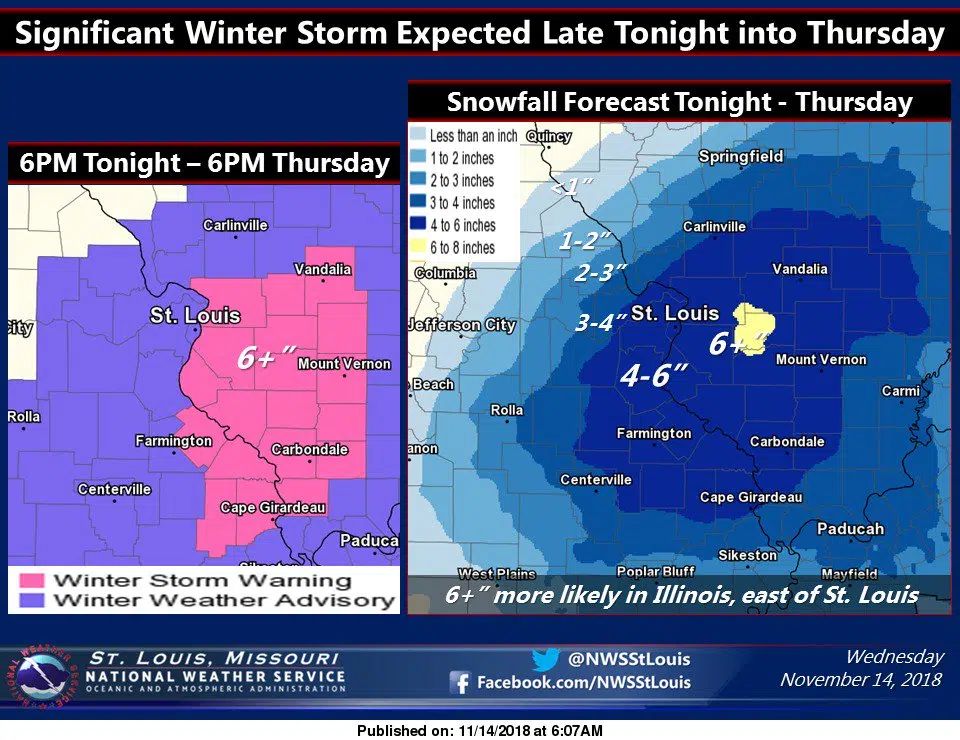 Major Winter Storm on it's way to area--Estimates put snow amounts at 5 to 7 inches for here 