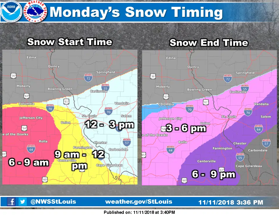 Snow today and tonight 