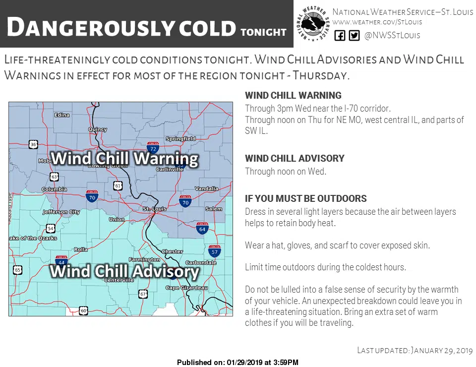 Wind Chill Warning remains in effect until 3 pm today 