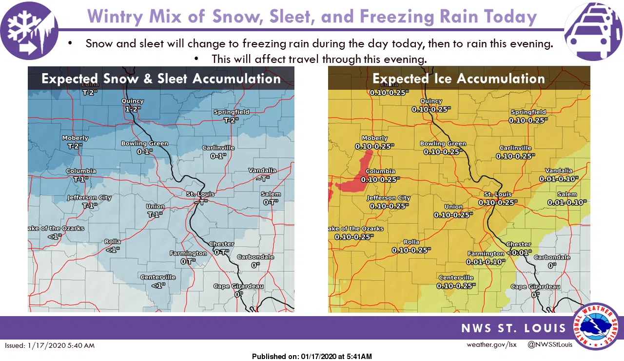 Snow, Sleet & Freezing Rain Today, turning to all Rain Tonight