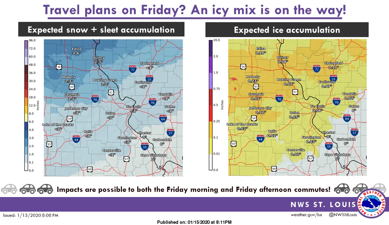 Snow, Sleet, Freezing Rain and then Heavy Rains on the way for Friday and Friday night