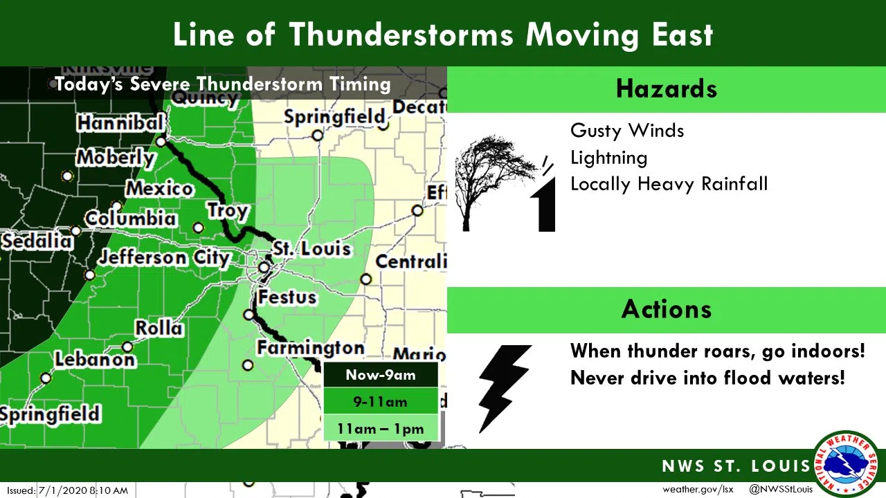 A line of Thunderstorms could impact our area later on today