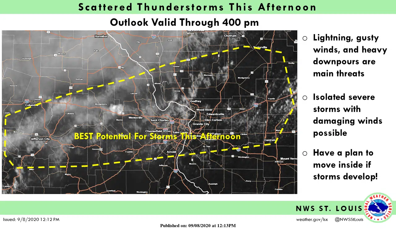 Scattered Thunderstorms this afternoon