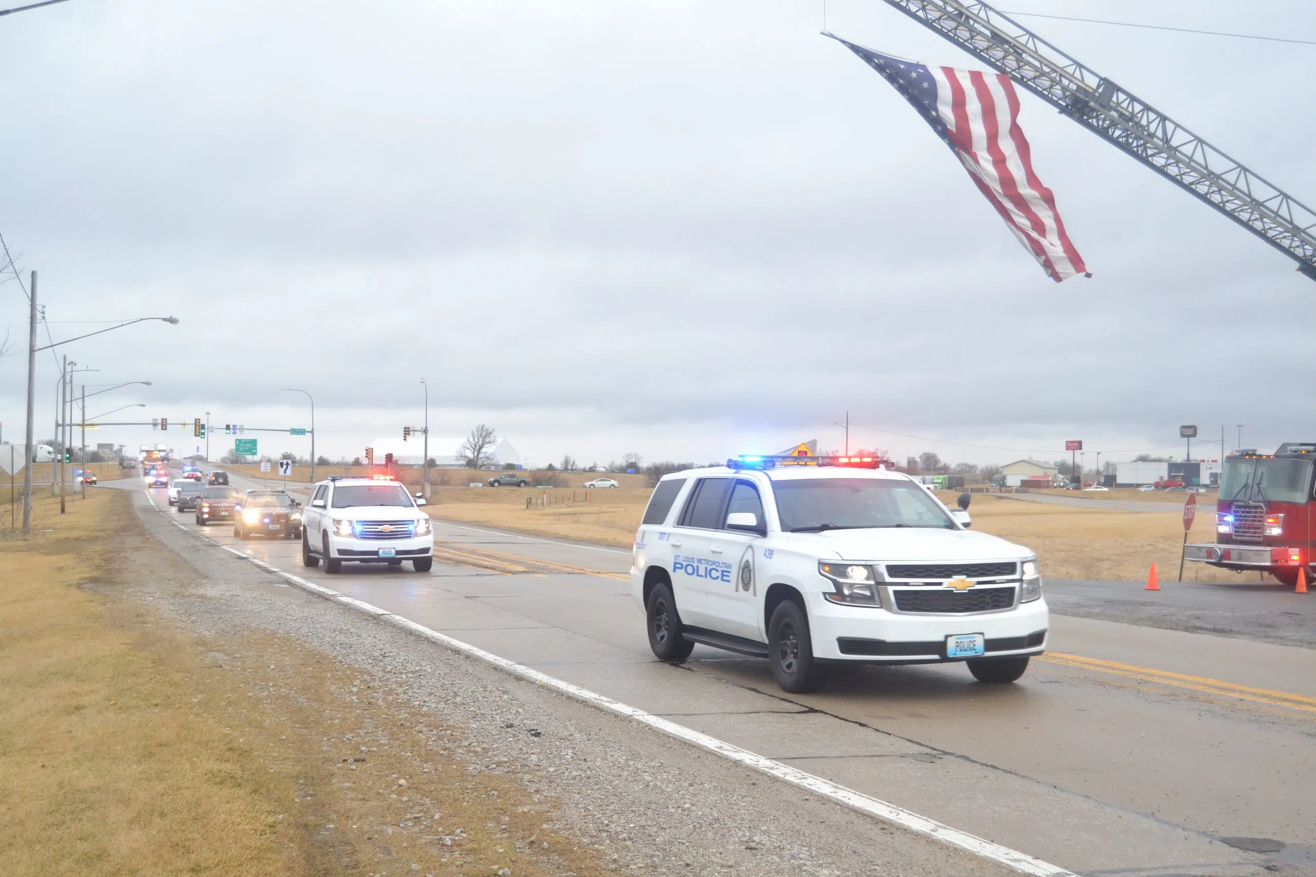 St. Louis Police Officer & Vandalia native Colin Ledbetter escorted home on Tuesday