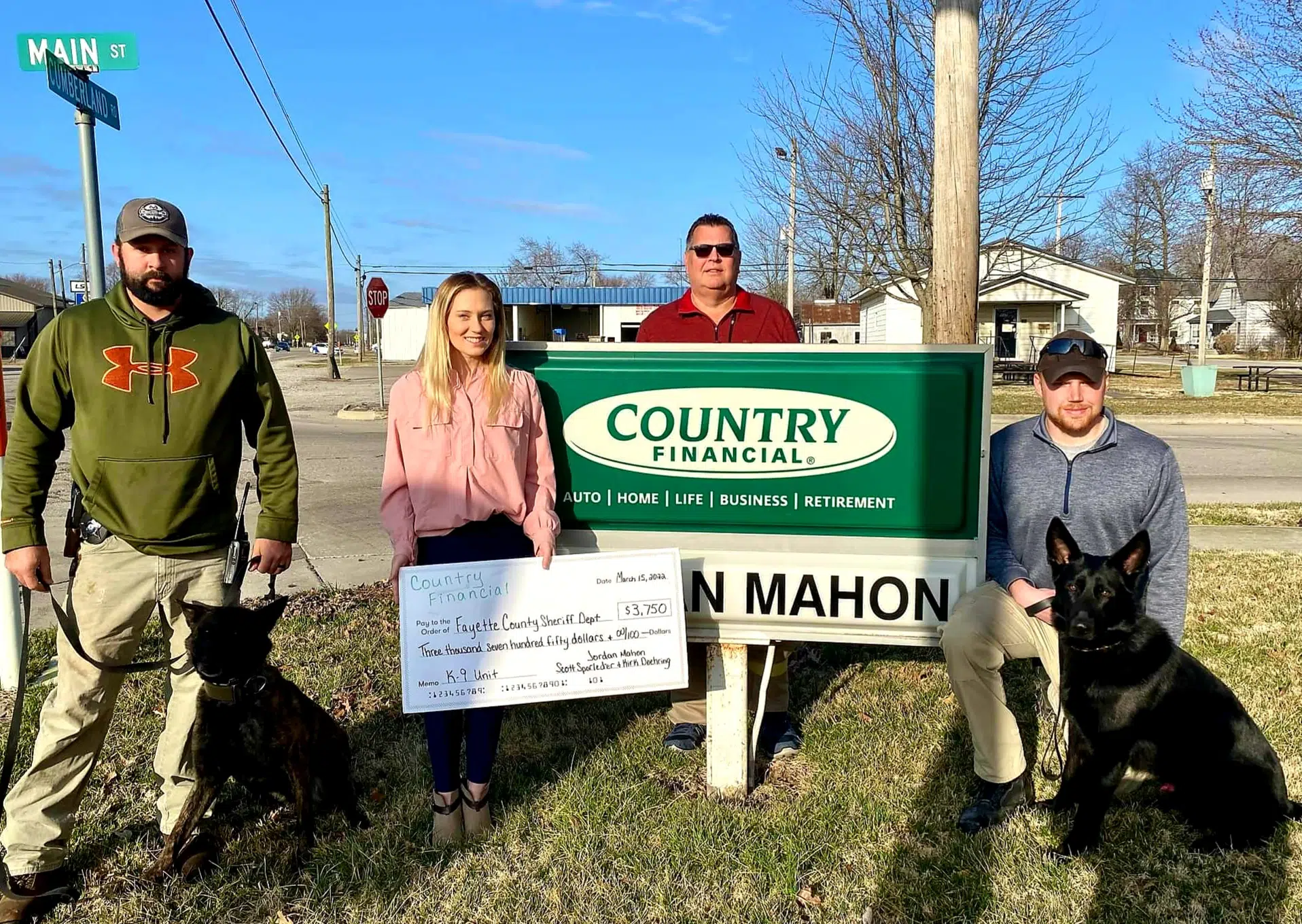 Country Financial agents donate for purchase of new K9 for the Fayette County Sheriff's Office