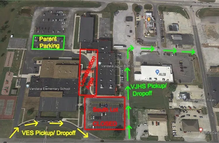 Vandalia School District Releases New VES/VJHS Traffic Flow Map for Impending Construction